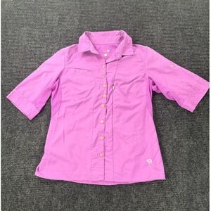 Mountain Hardwear Canyon Hiking Shirt Womens Medium Purple Short Sleeve OL3395
